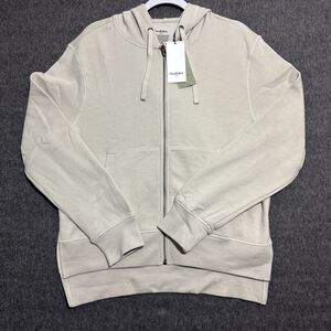 Goodfellow & Co Men's Long Sleeve Hoodie Full Zipper Oyster Beige Large